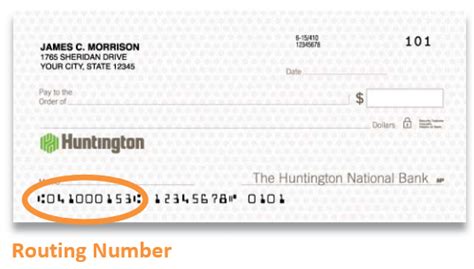 huntington bank routing number|where is the routing number on a check.